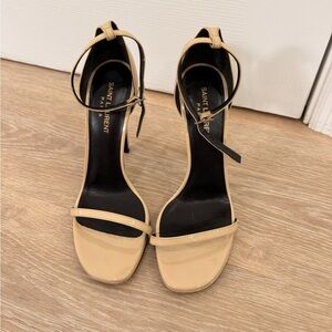 Saint Laurent Jane 105 mm nude beige sandals